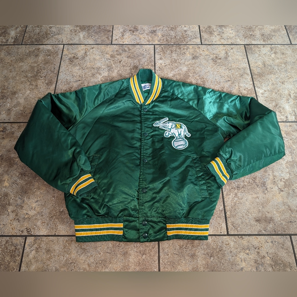 Oakland Athletics 80s/90s Vintage Chalk Line Satin Jacket Men's Medium